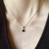Kép 3/3 - Ezüst nyaklánc fekete cirkóniával díszített kerek medállal