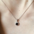 Kép 2/3 - Ezüst nyaklánc fekete cirkóniával díszített kerek medállal