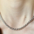 Kép 2/3 - Vastag csavart ródiumozott ezüst nyaklánc 45 cm