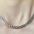 Kép 2/3 - Ötös fonatú ródiumozott ezüst nyaklánc 50 cm