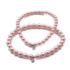 Kép 1/2 - Anya-lánya halvány rózsaszín Swarovski® kristálygyöngy karkötők ezüst medállal