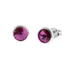Kép 2/2 - Pink kristályos ezüst fülbevaló (7 mm)